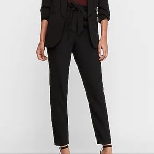 Express high waisted paper bag belted pant black size 6